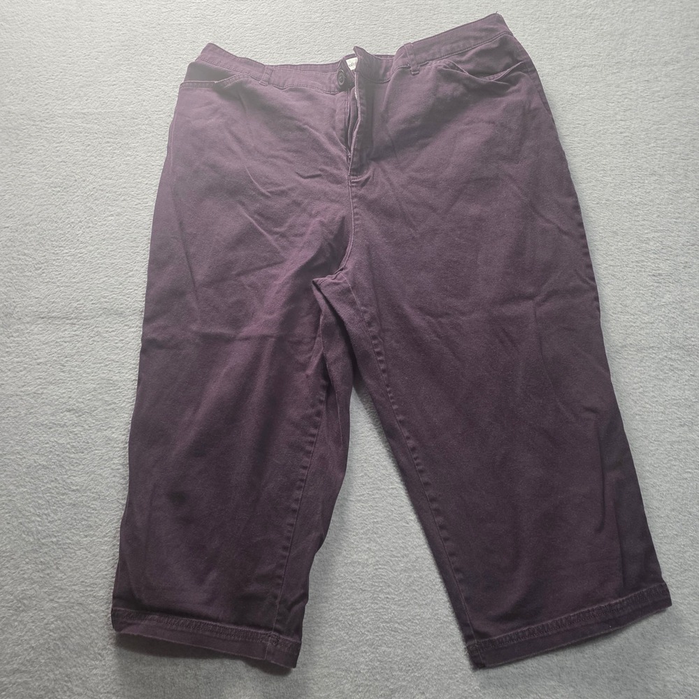 Croft & Barrow Womens Purple Stretch Capri Pants‎ Size 18 Plum Crops